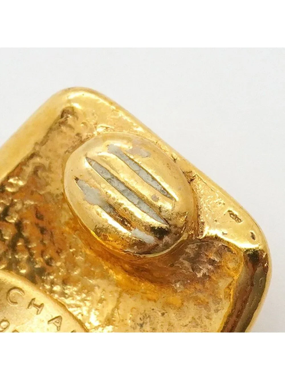 Chanel Earrings Vintage CC Logo Gold Plated